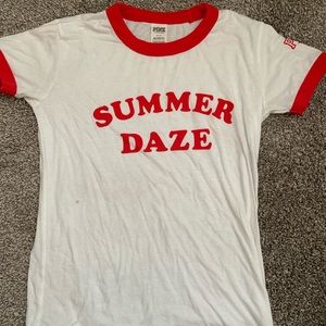 Victoria’s Secret PINK “Summer Daze” Soft Tee🔴⚪️